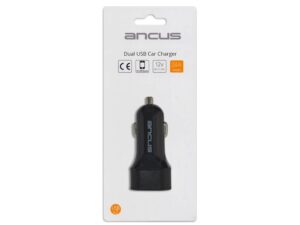 Φορτιστής Αυτοκινήτου Ancus Dual USB 2400 mAh 5V 12W και Είσοδο 12/24V Μαύρος